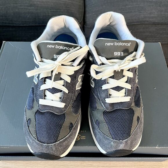 New Balance 993 Navy Blue Suede Casual Shoes GC993NW Women’s Size 7 - Picture 8 of 12